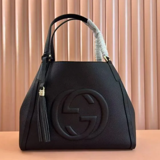 Gucci Soho Black leather tote Premium Replica