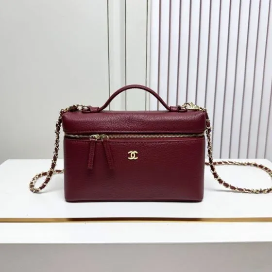 Chanel Vanity Case Burgundy crossbody Premium Replica
