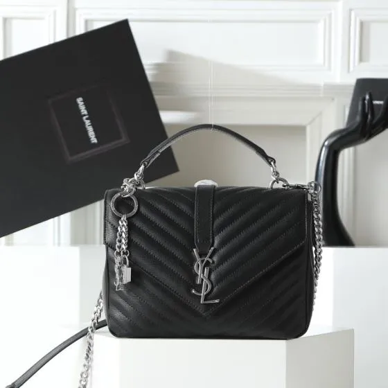 Saint Laurent College Black 24x20x8 5cm shoulder — Top Quality Replica
