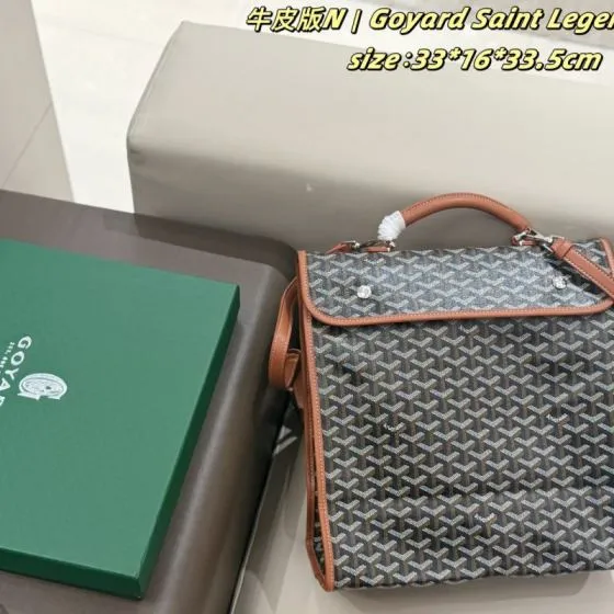 Goyard Saint Leger Canvas with Brown Leather Trim 33 16 33 5cm backpack Premium Replica