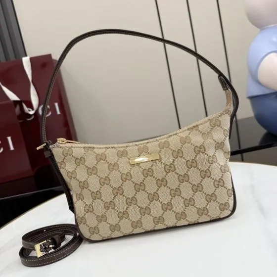 Gucci Lady Lunetta Beige GG canvas shoulder Premium Replica