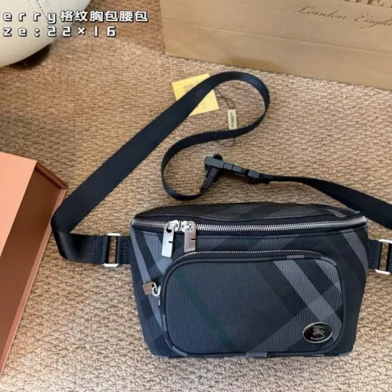 Burberry Charcoal Check 22x16cm crossbody 1 1 Replica