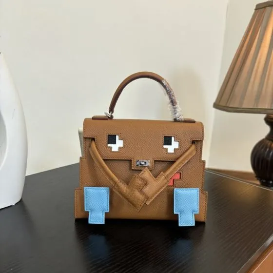 Hermes Mosaic Doll Gold Epsom with multicolor accents top handle 1 1 Replica