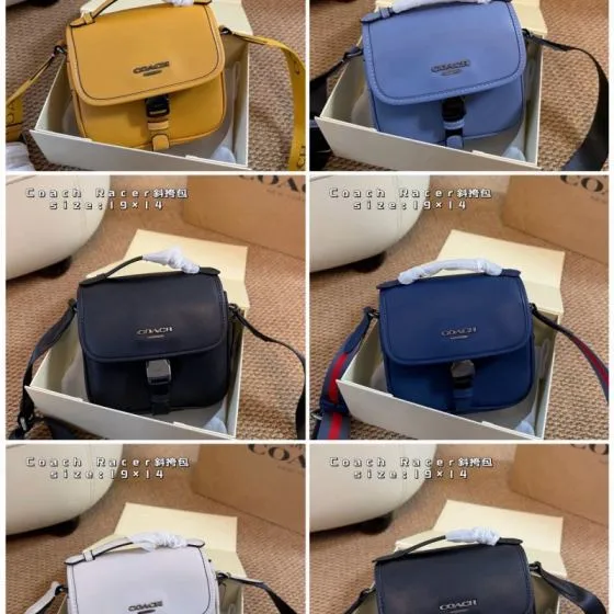 Coach Racer Yellow 19x14cm crossbody Top Quality Replica