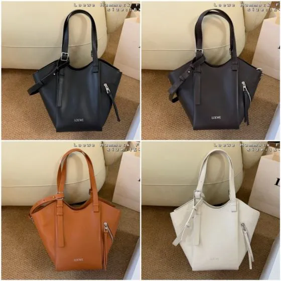 Loewe Hammock Black Dark Brown Tan Off-white 16x22cm shoulder AAA Quality Replica