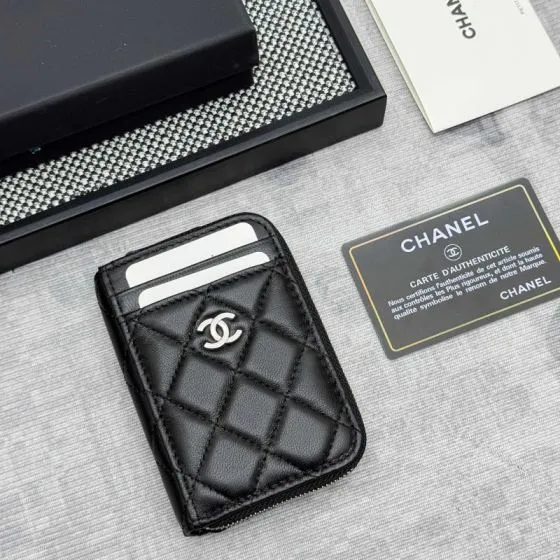 Chanel Black lambskin card holder AAA Quality Replica