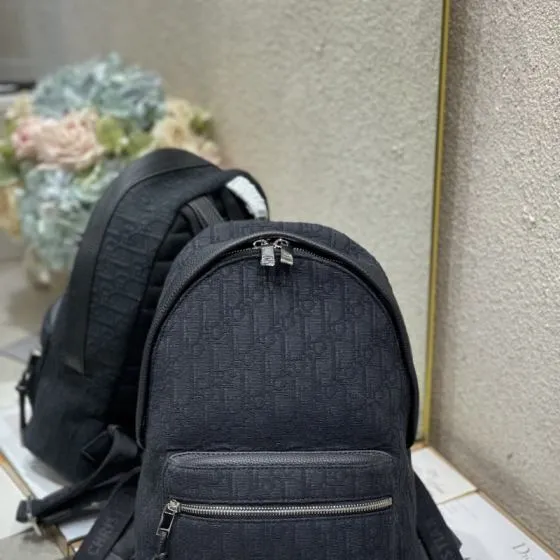 Dior Black Oblique backpack — AAA Quality Replica