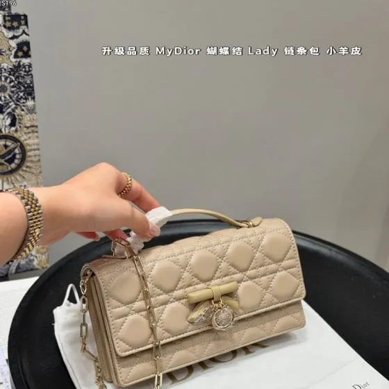 Dior Lady Beige lambskin shoulder AAA Quality Replica