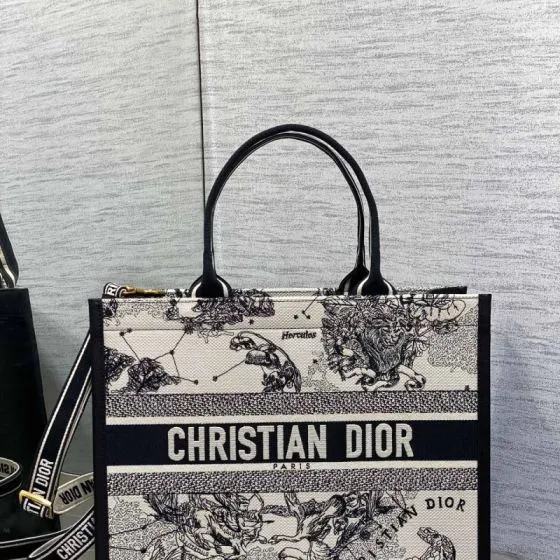Dior Book Tote Black and White Zodiac animal print — Premium Replica