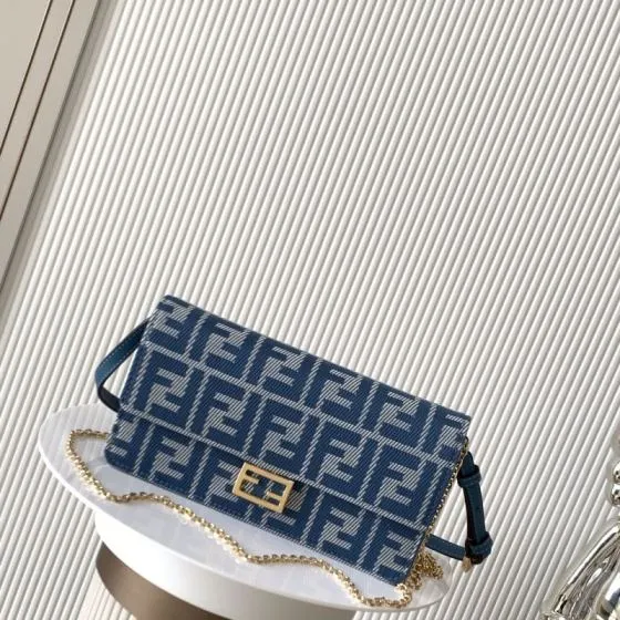 Fendi Baguette Blue 24x14cm shoulder bag Top Quality Replica