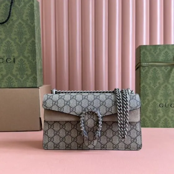 Gucci Dionysus GG Supreme beige ebony shoulder 1 1 Replica
