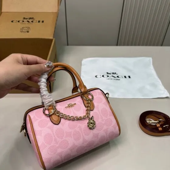 Coach Pink 18x12cm shoulder bag 1 1 Replica