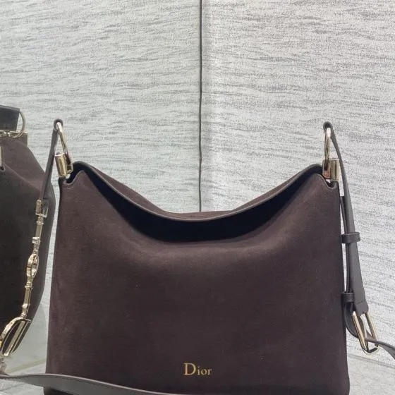 Dior Dark Brown suede shoulder Premium Replica