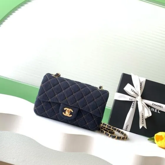 Chanel CF Mini Dark Blue Denim mini crossbody