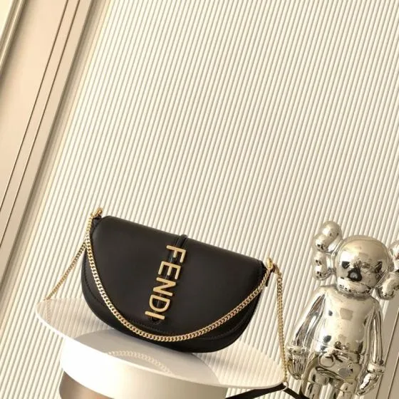 Fendi Black 25x18x10cm shoulder bag Top Quality Replica