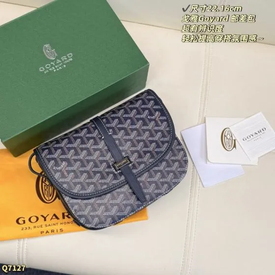 Goyard Belvedere Navy Canvas 22cm crossbody Top Quality Replica