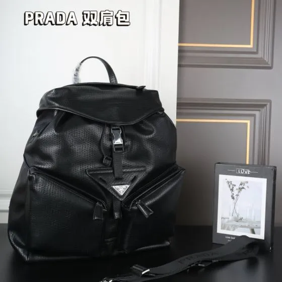 Prada Black 37x42cm backpack Premium Replica
