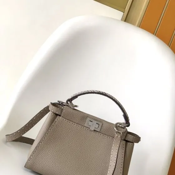 Fendi Peekaboo Gray 33x22x14cm shoulder bag Premium Replica