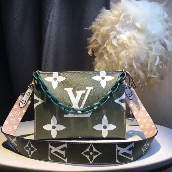 Louis Vuitton M47542 Khaki Green Monogram 25x20x5cm shoulder — 1:1 Replica