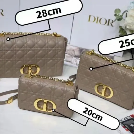 Dior Caro Taupe Quilted Leather 28cm shoulder — AAA Quality Replica