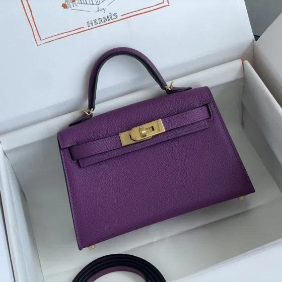 Hermes Kelly Purple mini crossbody AAA Quality Replica