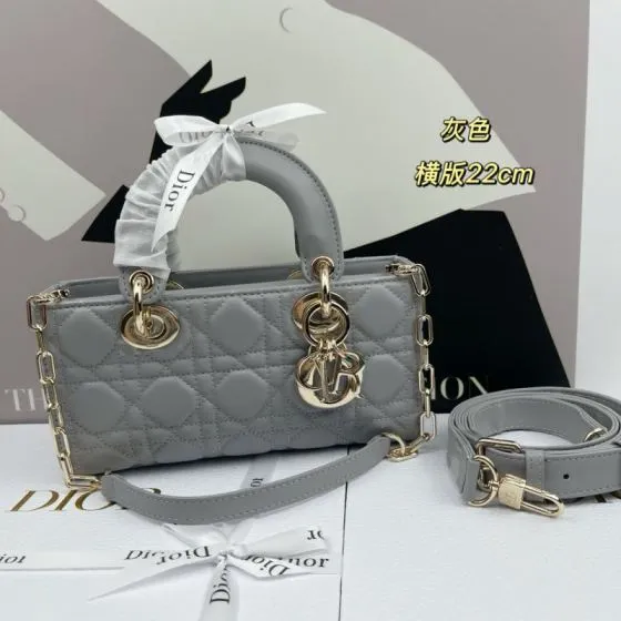 Dior Lady D-Joy Gray 22cm shoulder Premium Replica