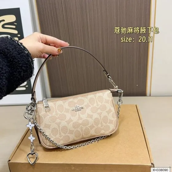 Coach Signature Monogram Beige 20x11cm shoulder Premium Replica