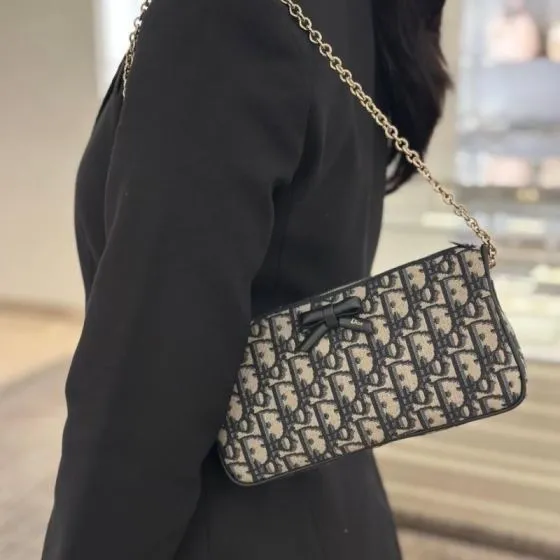 Dior Promenade Oblique Beige Black crossbody Premium Replica