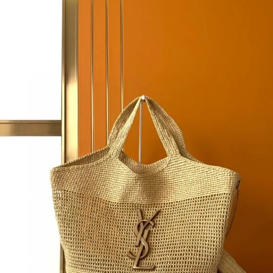 YSL Beige straw tote — Top Quality Replica