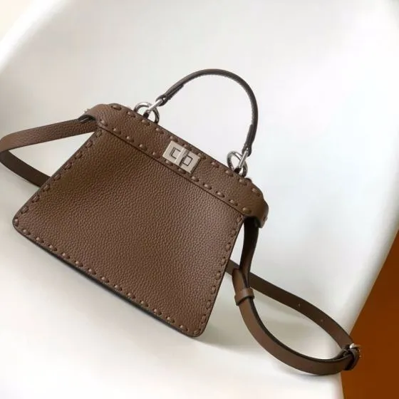 Fendi Peekaboo Brown 33x22x14cm shoulder bag Premium Replica