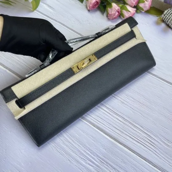 Hermes Kelly Cut Black Epsom 31 evening