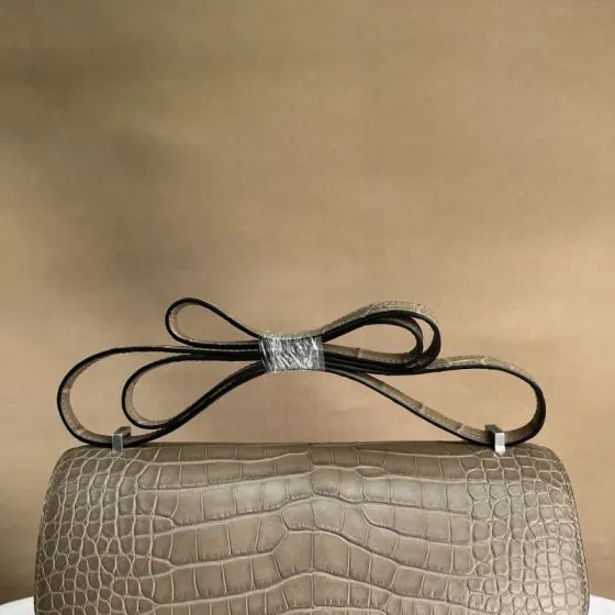 Hermes Constance 26 Elephant Gray Matte Alligator 26 shoulder — Premium Replica