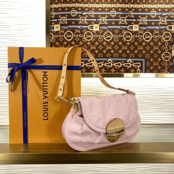 Louis Vuitton Sunset Pink Monogram Denim shoulder Premium Replica