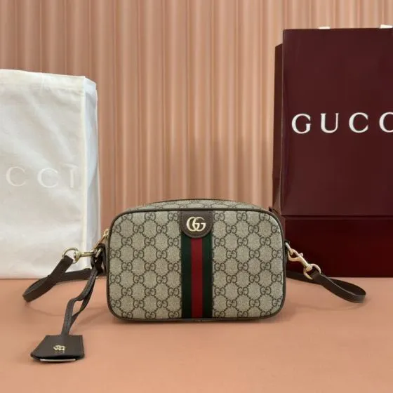 Gucci Ophidia Beige Ebony GG Supreme crossbody Top Quality Replica