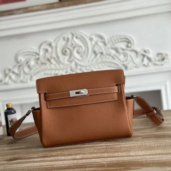 Hermes Kelly Messenger Gold Togo crossbody 1 1 Replica