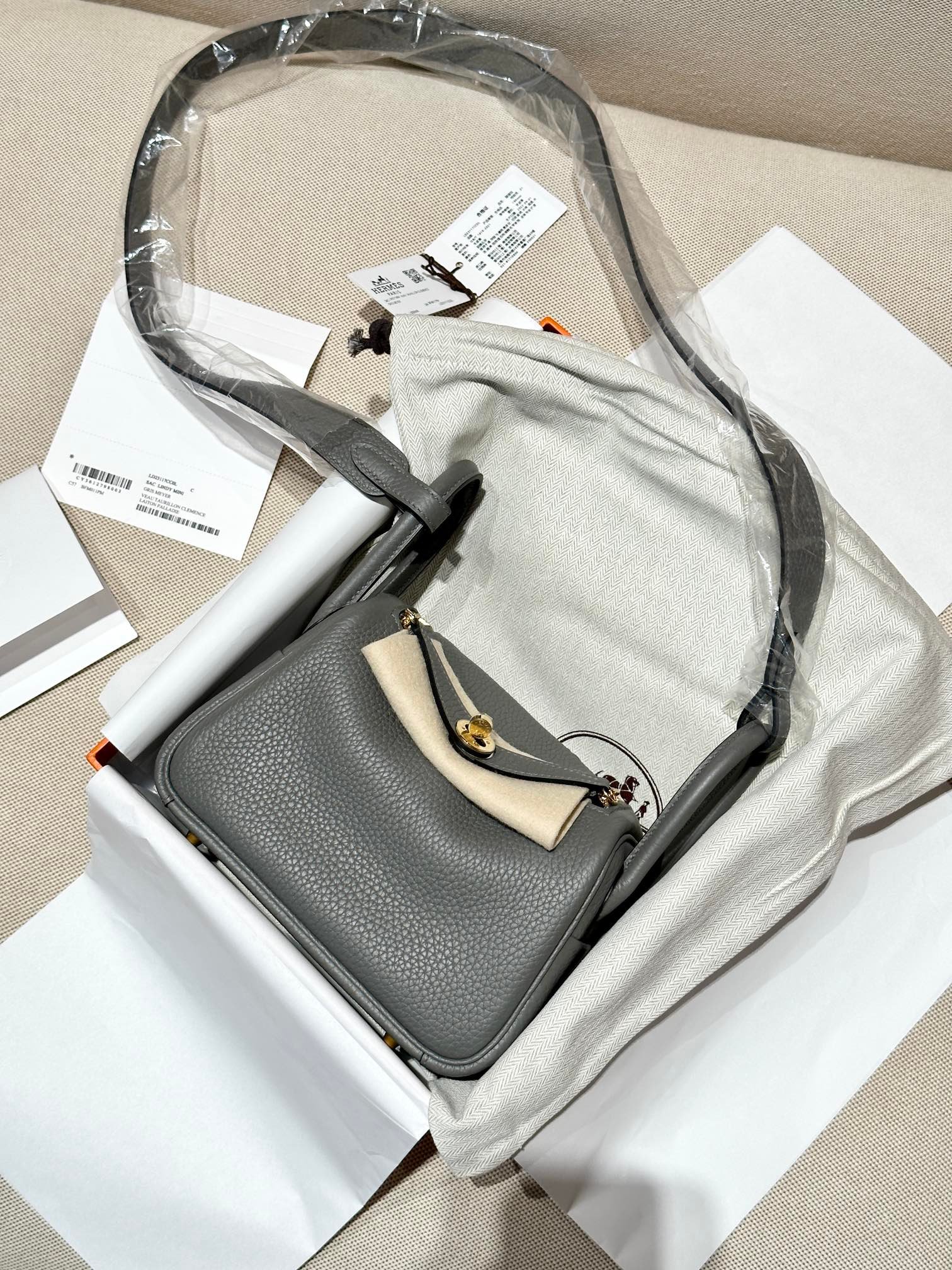 Hermes Lindy Grey mini shoulder everyday