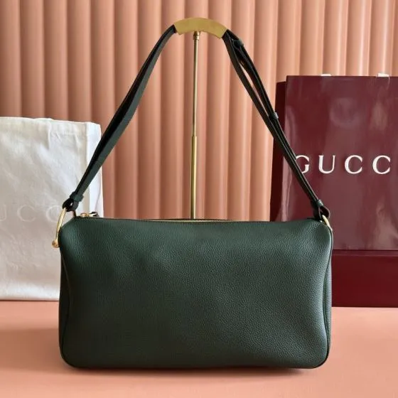 Gucci Half Horsebit Series Dark Green shoulder AAA Quality Replica