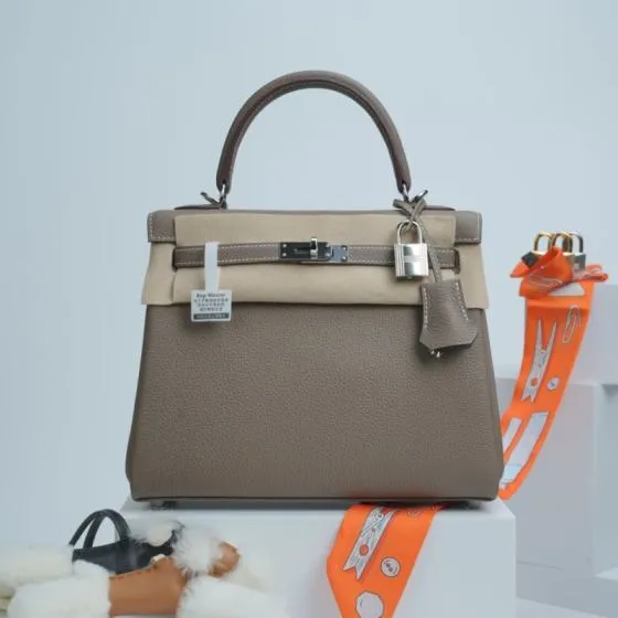 Hermes Kelly Etoupe Togo shoulder Top Quality Replica