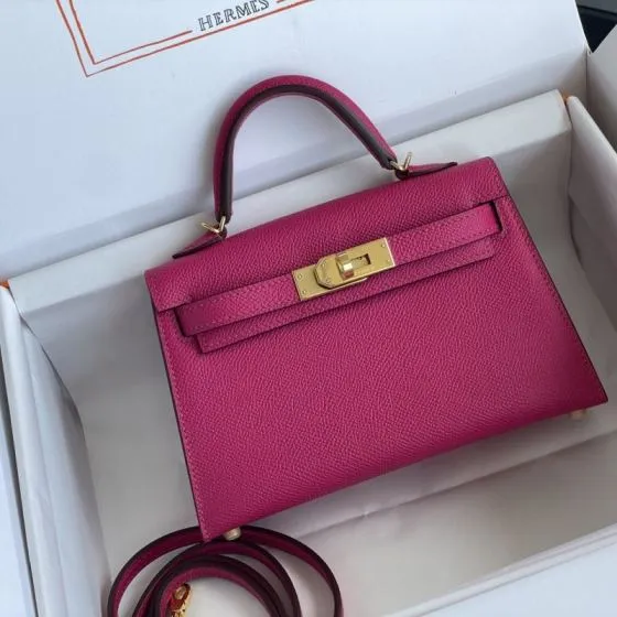 Hermes Kelly Pink mini crossbody 1 1 Replica