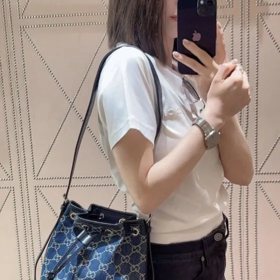 Gucci Blue GG Denim small shoulder AAA Quality Replica