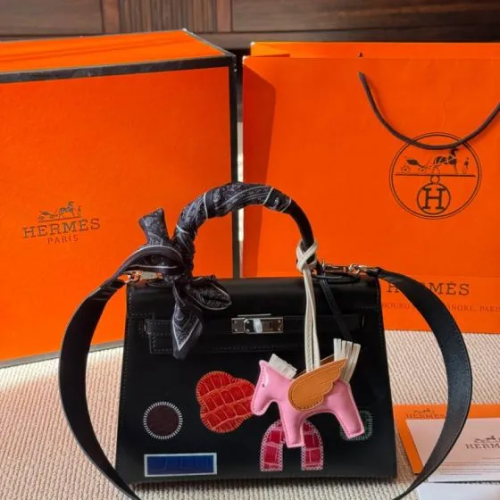 Hermes Kelly 25 Black 25cm shoulder Premium Replica