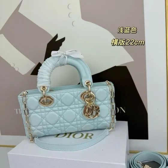 Dior Lady D-Joy Light blue 22cm crossbody AAA Quality Replica