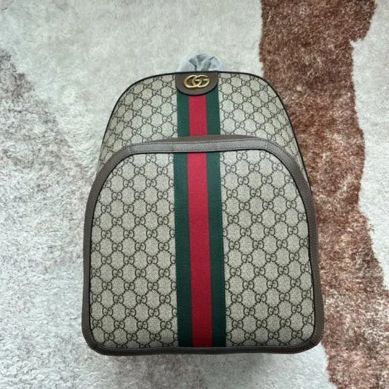 Gucci Ophidia Beige Ebony GG Supreme with green and red Web travel AAA Quality Replica