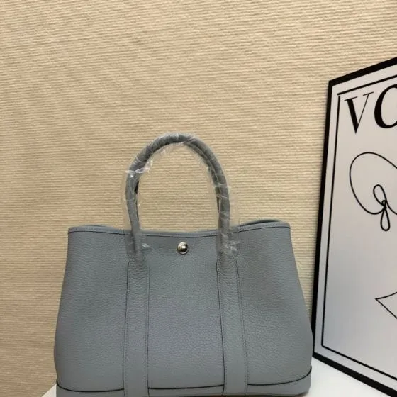 Hermes Garden Party Light Gray 30cm tote — Top Quality Replica