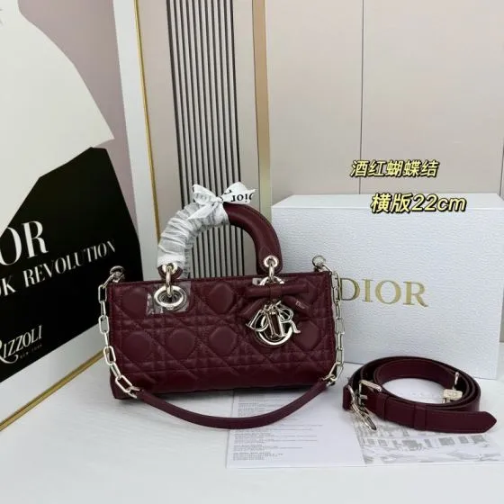 Dior Lady D-Joy Burgundy 22cm shoulder 1 1 Replica