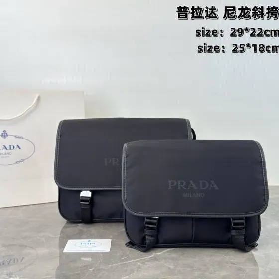 Prada Nylon black 29 22cm large 25 18cm small crossbody Premium Replica