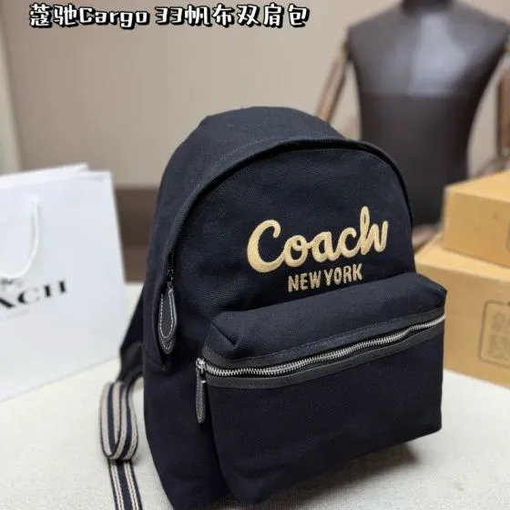 Coach Cargo Black canvas 33cm backpack Premium Replica