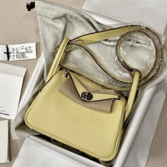 Hermes Lindy Pale yellow mini shoulder Top Quality Replica