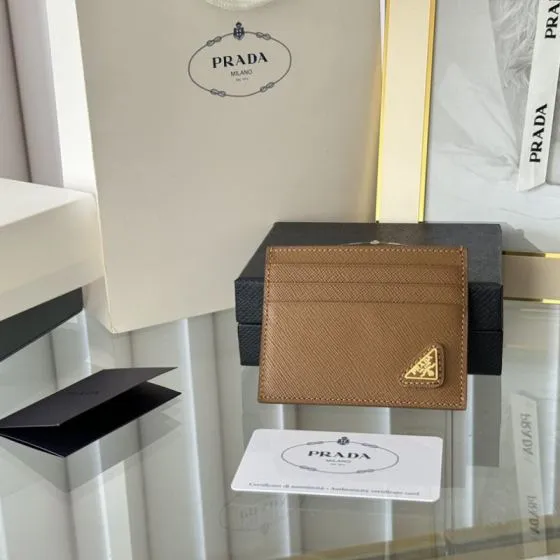 Prada 1MC025 Caramel Saffiano leather card holder — AAA Quality Replica