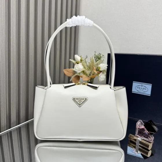 Prada White leather 28x18x11cm shoulder 1 1 Replica